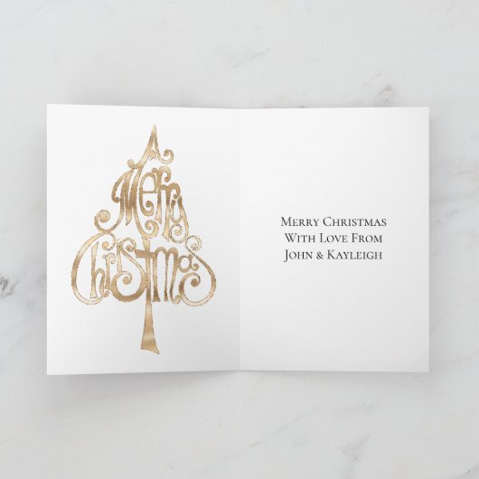 Red Gold Weihnachtsbaum Karte (Innenseite)