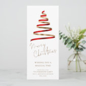 Red Gold Weihnachtsbaum Script Frohe Weihnachten (Stehend Vorderseite)