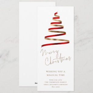 Red Gold Weihnachtsbaum Script Frohe Weihnachten