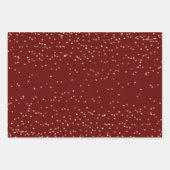 Red Gold Weihnachtsbaum Streifen Sparkle Geschenkpapier Set (Vorderseite 3)