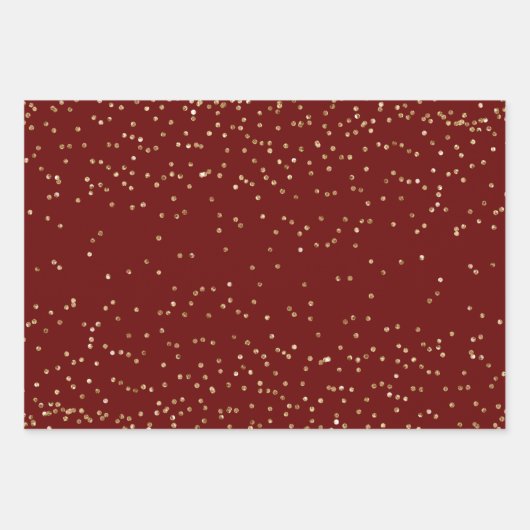 Red Gold Weihnachtsbaum Streifen Sparkle Geschenkpapier Set (Vorderseite 3)