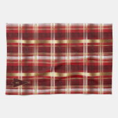 Red Gold Weihnachtsbaum Tartan Muster#7 ID1009 Geschirrtuch (Horizontal)