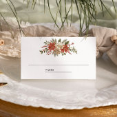 Red Gold Weihnachtsblume Platzkarte