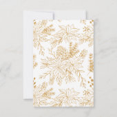 Red Gold Weihnachtsblume RSVP Karte (Rückseite)