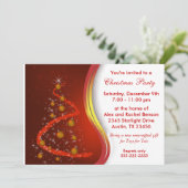 Red Gold Weihnachtsfeier Einladung (Stehend Vorderseite)