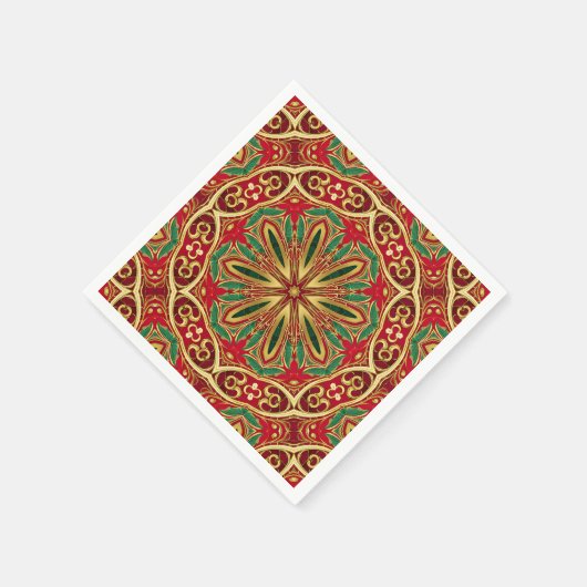 Red Gold Weihnachtsfeiertag Neapel Serviette (Ecke)