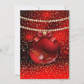 Red Gold Weihnachtsfeiertag Snow Einladung (Rückseite)