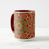 Red Gold Weihnachtsfeiertag Tasse (Vorderseite Links)