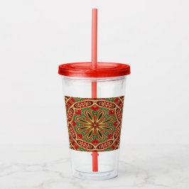 Red Gold Weihnachtsfeiertagen Acrylic Tumbler Acryltrinkbecher