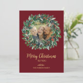 Red & Gold Weihnachtskarte Feiertagskarte (Stehend Vorderseite)