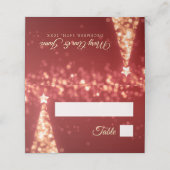 Red Gold WeihnachtsLICHT Hochzeit Platzkarte (Außenseite Aufgefaltet)