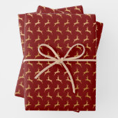 Red Gold Weihnachtsmann-Weihnachtsmuster Geschenkpapier Set (Beispiel)