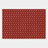 Red Gold Weihnachtsmann-Weihnachtsmuster Geschenkpapier Set (Vorderseite)
