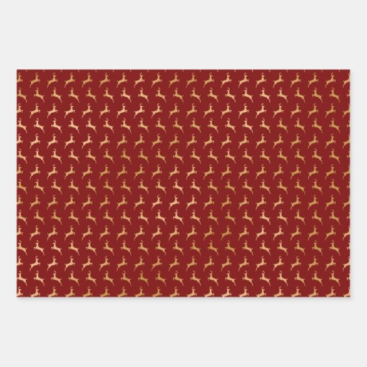 Red Gold Weihnachtsmann-Weihnachtsmuster Geschenkpapier Set (Vorderseite)