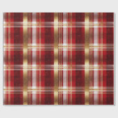 Red Gold Weihnachtsmuster Tartan Muster#7 ID1009 Geschenkpapier (Flach)
