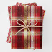 Red Gold Weihnachtsmuster Tartan Muster#7 ID1009 Geschenkpapier Set (Beispiel)