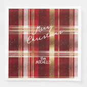 Red Gold Weihnachtsmuster Tartan Muster#7 ID1009 Serviette (Vorderseite)