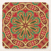 Red Gold Weihnachtspapier Untersetzer (Vorderseite)