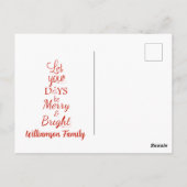 Red Gold Weihnachtsschmuck Holly Berry Postkarte (Rückseite)