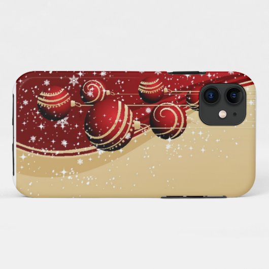 Red Gold Weihnachtsschmuck iPhone Case (Rückseite (Horizontal))