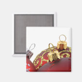 Red & Gold Weihnachtsschmuck Magnet (Vorderseite/Rückseite)