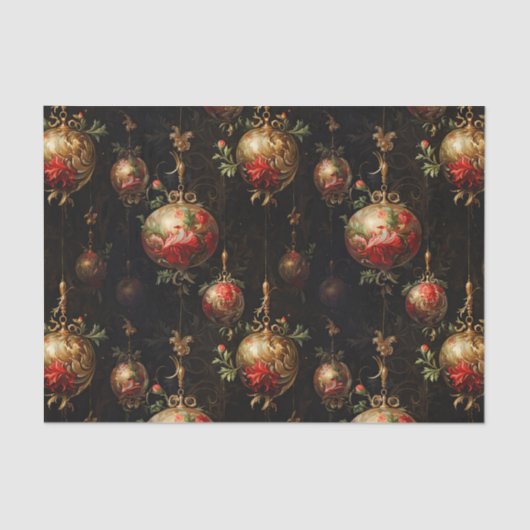 Red Gold Weihnachtsschmuck Seidenpapier (Vorderseite)