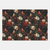 Red Gold Weihnachtsschmuck und Vögel Geschenkpapier Set (Vorderseite 2)