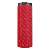 Red Gold Weihnachtstypografie Pattern#36 ID1009 Thermosbecher (Rückseite)