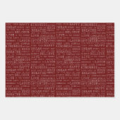 Red Gold weiße inspirierende Wörter Geschenkpapier Set (Vorderseite)