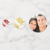 Red Gold & White Blossom Double Happy Chinese Konfetti (Vorderseiten)