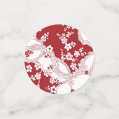 Red Gold & White Blossom Double Happy Chinese Konfetti (Klein Vorderseite)