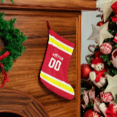 Red, Gold & White Football Team Personalisiert Kleiner Weihnachtsstrumpf