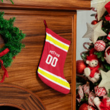 Red, Gold & White Football Team Personalisiert