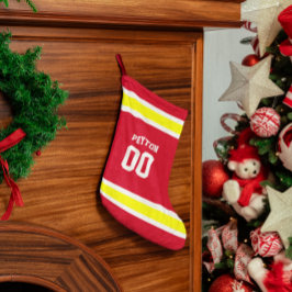 Red, Gold & White Football Team Personalisiert Kleiner Weihnachtsstrumpf