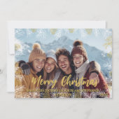 Red Gold White Modern Botanisches Foto Weihnachten (Vorderseite)