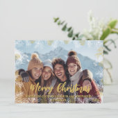 Red Gold White Modern Botanisches Foto Weihnachten (Stehend Vorderseite)