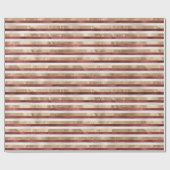 Red Gold White Stripes Geschenkpapier (Flach)