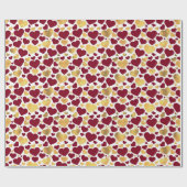 RED GOLD WHITE VALENTINSTAG HEARTS GESCHENKPAPIER (Flach)