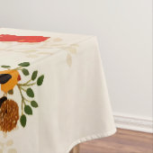 Red Gold Winter Birds Holly Berry Branches Tischdecke (Beispiel)