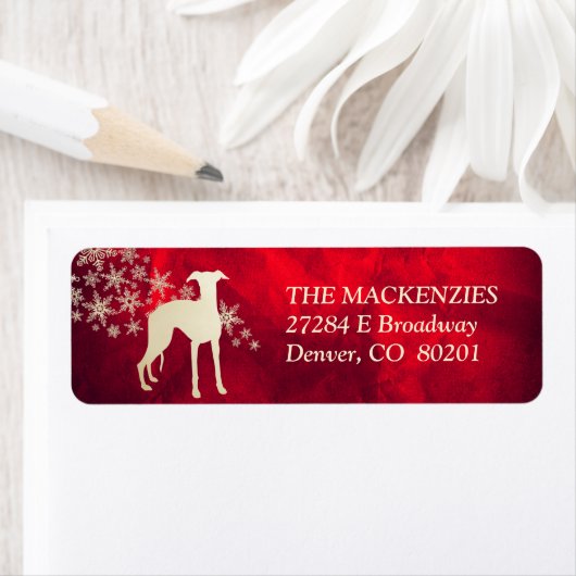 Red Gold Winter Whippet Rücksendeadresse (Insitu)