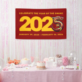 Red Gold Year of the Snake 2025 Banner