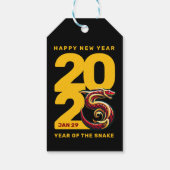 Red Gold Year of the Snake 2025 Geschenkanhänger (Rückseite)