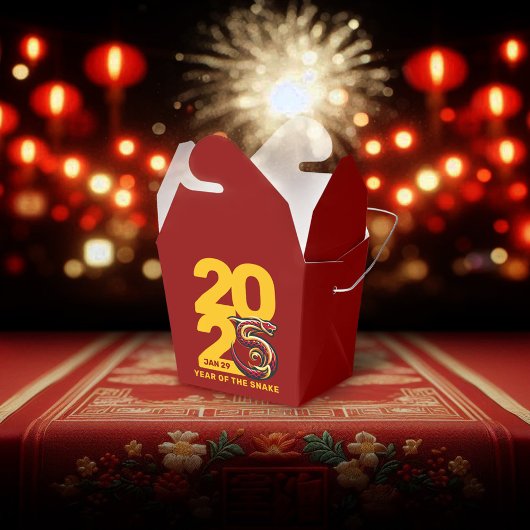Red Gold Year of the Snake 2025 Geschenkschachtel