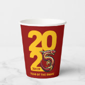 Red Gold Year of the Snake 2025 Pappbecher (Rückseite)