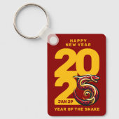Red Gold Year of the Snake 2025 Schlüsselanhänger (Vorderseite)