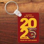 Red Gold Year of the Snake 2025 Schlüsselanhänger (Vorderseite)