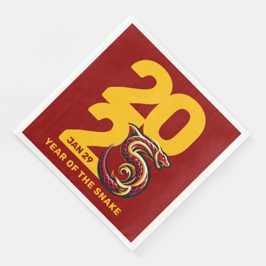 Red Gold Year of the Snake 2025 Serviette (Ecke)
