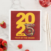 Red Gold Year of the Snake 2025 Serviette (Beispiel)