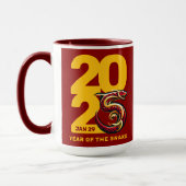 Red Gold Year of the Snake 2025 Tasse (Links)