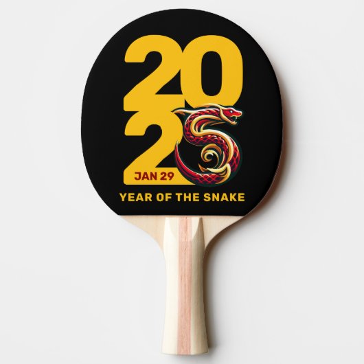 Red Gold Year of the Snake 2025 Tischtennis Schläger (Rückseite)